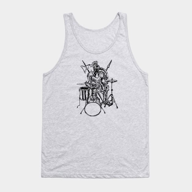 SEEMBO Knight Playing Drums Drummer Musician Drumming Band Tank Top by SEEMBO